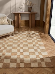 Natural N. Premium Jute Checkerboard Rug - Image 1 of 5