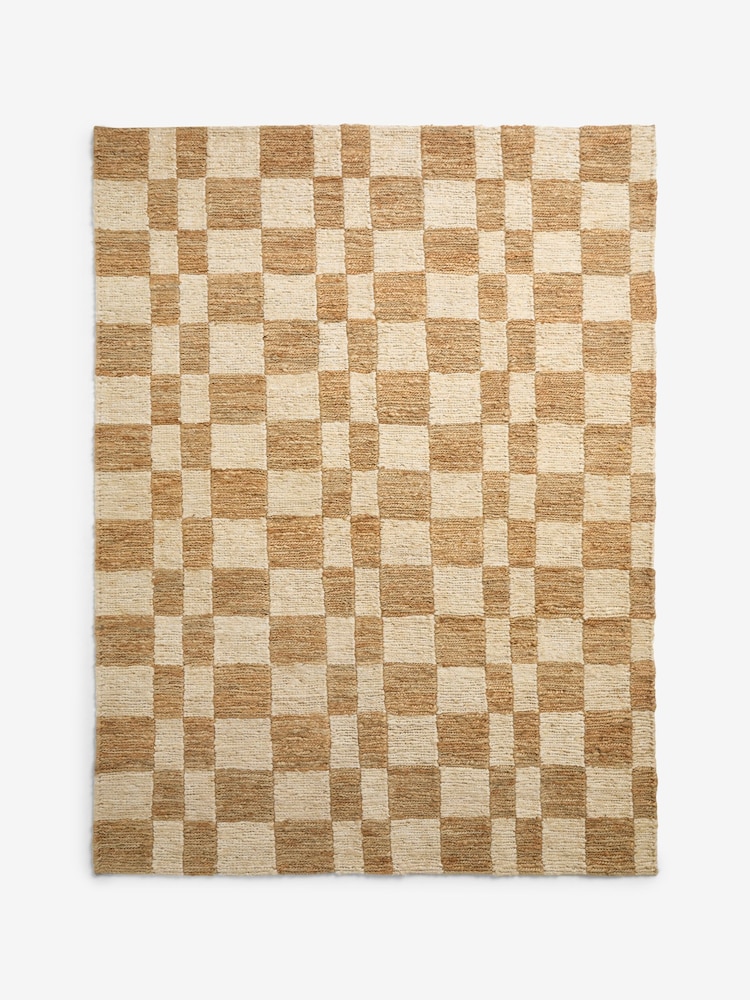 Natural Jute Checkerboard Rug - Image 5 of 5 Natural Jute Checkerboard Rug - Image 5 of 5
