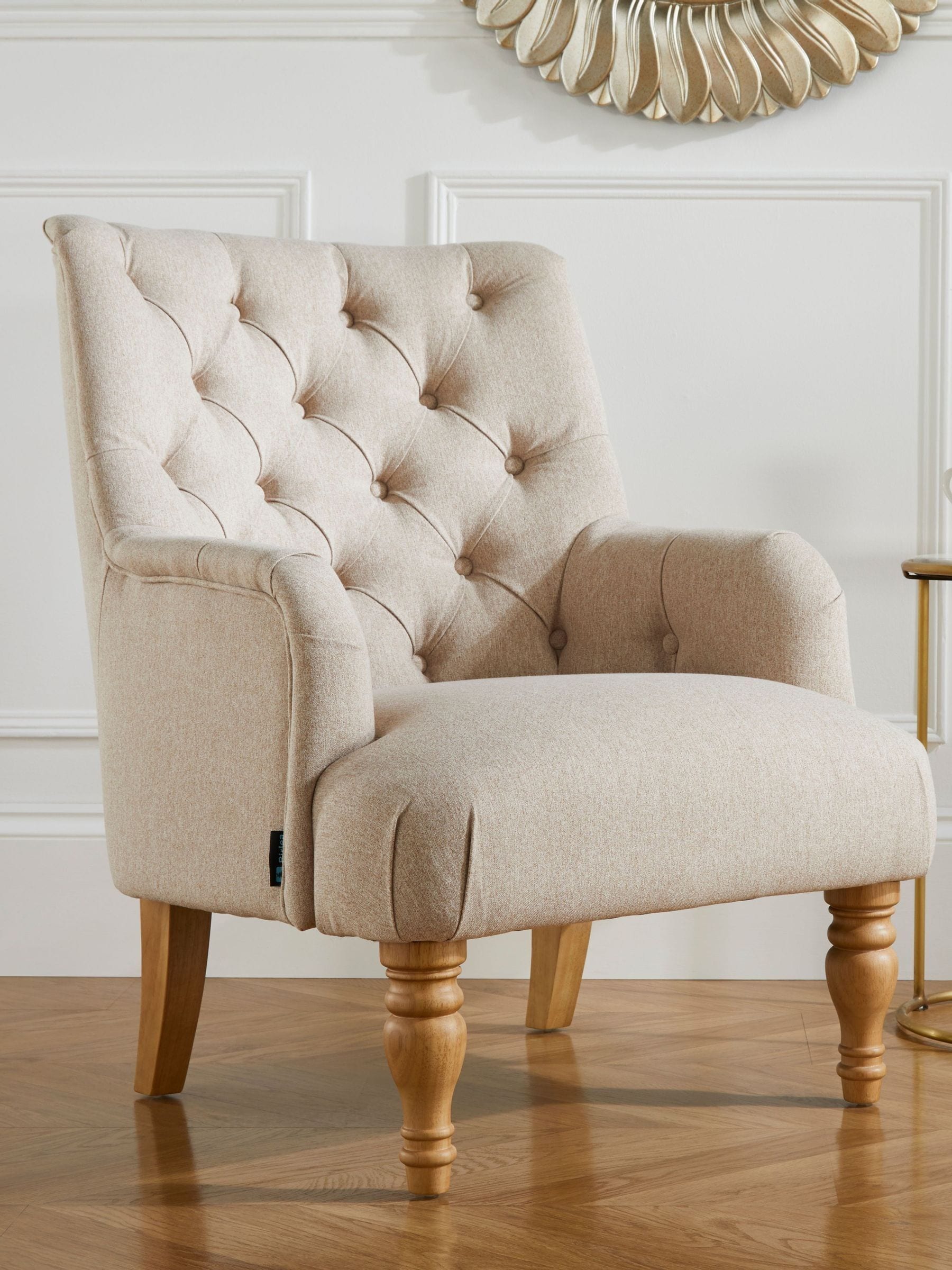 Birlea Padstow Button Back Wheat Armchair - Image 8