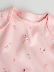 Pink 5 Pack Long Sleeve Baby Bodysuit - Image 11 of 13