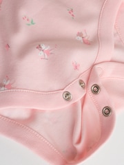 Pink 5 Pack Long Sleeve Baby Bodysuit - Image 12 of 13
