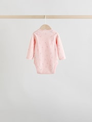 Pink 5 Pack Long Sleeve Baby Bodysuit - Image 3 of 13