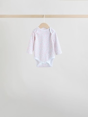 Pink 5 Pack Long Sleeve Baby Bodysuit - Image 4 of 13