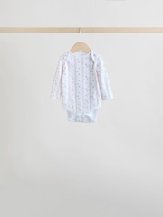 Pink 5 Pack Long Sleeve Baby Bodysuit - Image 7 of 13