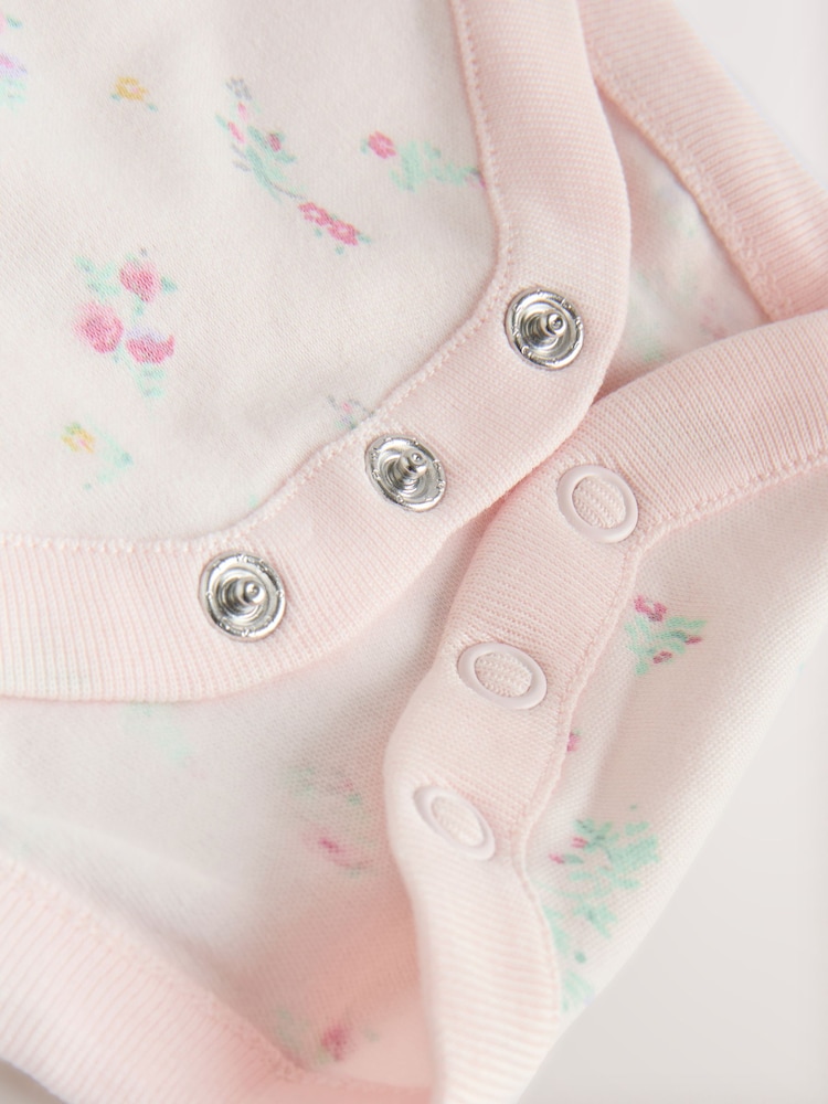 Pink Short Sleeve Baby Bodysuits 5 Pack - Image 11 of 11