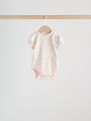 Pink Short Sleeve Baby Bodysuits 5 Pack - Image 7 of 11