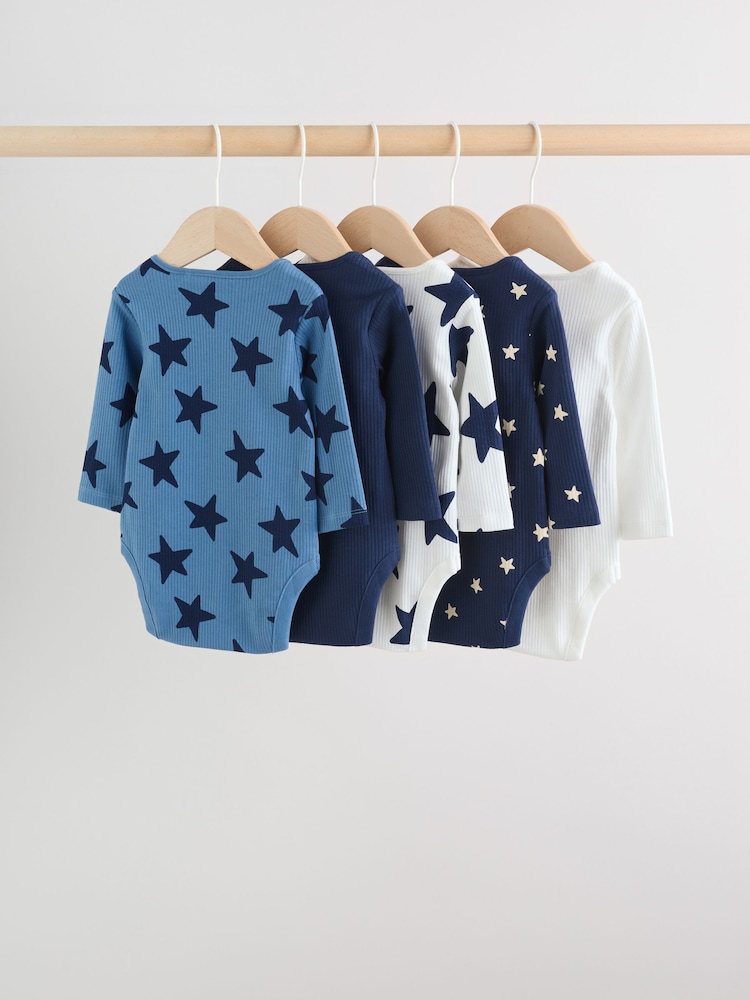 Navy Star Long Sleeve Bodysuits 5 Pack - Image 2 of 14 Navy Star Long Sleeve Bodysuits 5 Pack - Image 2 of 14