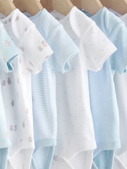 Blue 7 Pack Short Sleeve Baby Bear Bodysuit - Image 11 of 16