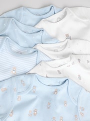 Blue 7 Pack Short Sleeve Baby Bear Bodysuit - Image 12 of 16