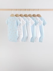 Blue 7 Pack Short Sleeve Baby Bear Bodysuit - Image 2 of 16