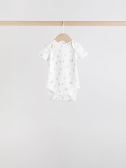 Blue 7 Pack Short Sleeve Baby Bear Bodysuit - Image 4 of 16