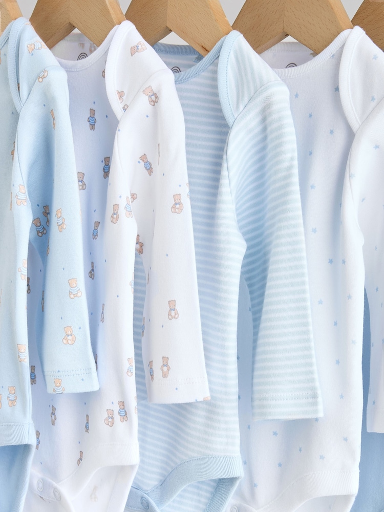 Blue 5 Pack Long Sleeved Baby Bear Bodysuit - Image 13 of 13 Blue 5 Pack Long Sleeved Baby Bear Bodysuit - Image 13 of 13