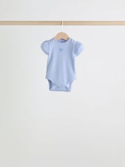 Blue Short Sleeve Baby Bodysuits 5 Pack - Image 4 of 13