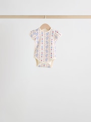 Blue Short Sleeve Baby Bodysuits 5 Pack - Image 5 of 13