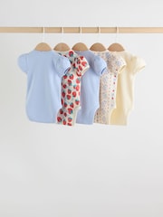 Blue Short Sleeve Baby Bodysuits 5 Pack - Image 7 of 13