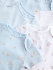 Blue 5 Pack Short Sleeve Baby Bear Bodysuit - Image 10 of 14