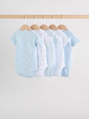 Blue 5 Pack Short Sleeve Baby Bear Bodysuit - Image 2 of 14