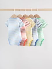 Listra brilhante - Pacote 5 de macacões de manga curta para bebês - Imagem 8 de 14