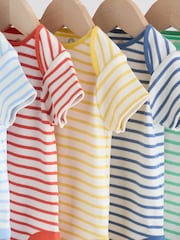 Listra brilhante - Pacote 5 de macacões de manga curta para bebês - Imagem 9 de 14