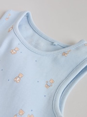 Blue 5 Pack Baby Bear Vest Bodysuits - Image 11 of 13