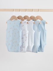 Blue 5 Pack Baby Bear Vest Bodysuits - Image 2 of 13