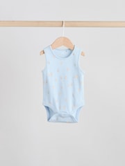 Blue 5 Pack Baby Bear Vest Bodysuits - Image 3 of 13
