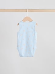 Blue 5 Pack Baby Bear Vest Bodysuits - Image 4 of 13