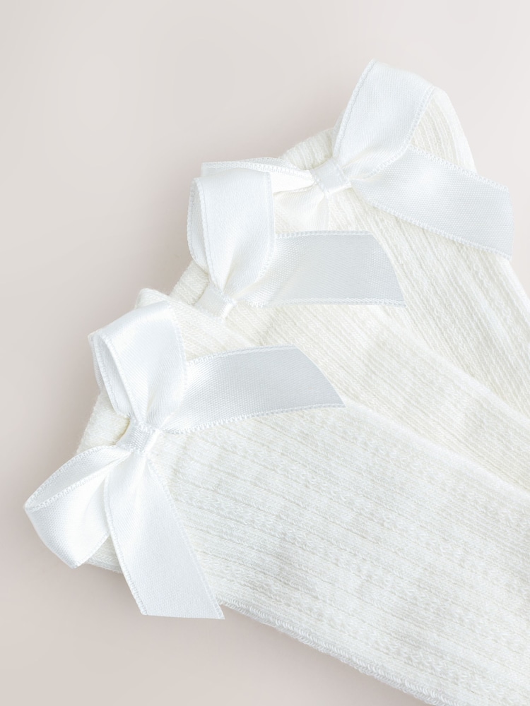 White Baby Socks 3 Pack (0mths-2yrs) - Image 2 of 3