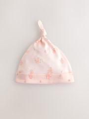 Rosa/blanco - Tie Top Baby Beanies 3 Pack (0-12mths) - Imagen 3 de 6