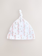 Rosa/blanco - Tie Top Baby Beanies 3 Pack (0-12mths) - Imagen 4 de 6