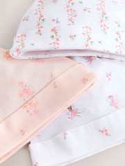 Rosa/blanco - Tie Top Baby Beanies 3 Pack (0-12mths) - Imagen 5 de 6