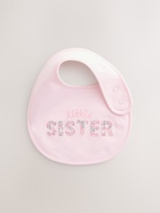 Pink/White Sister Family Baby Bibs 2 Pack - Image 2 of 5