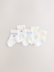 White Baby Socks 5 Pack (0mths-2yrs) - Image 1 of 3