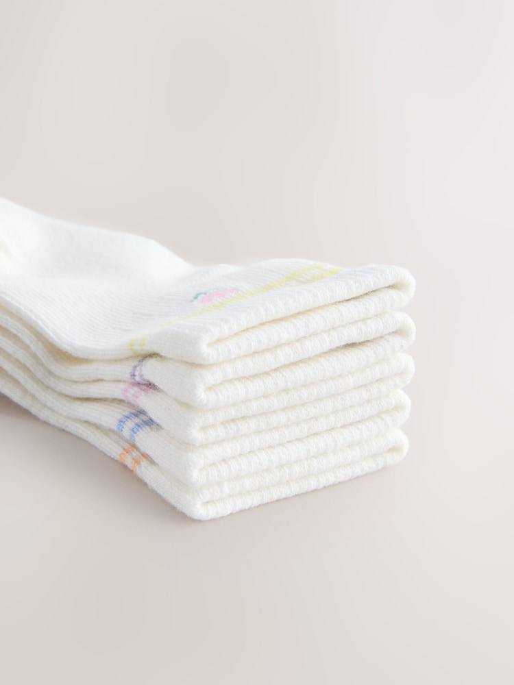 White Baby Socks 5 Pack (0mths-2yrs) - Image 2 of 3