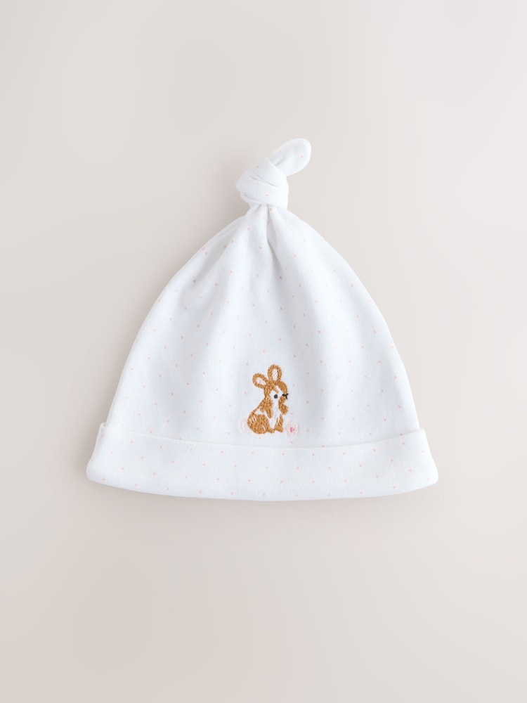 Pink Tie Top Baby Beanie 3 Pack (0-12mths) - Image 2 of 6