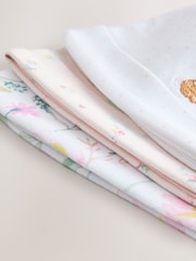 Pink Tie Top Baby Beanie 3 Pack (0-12mths) - Image 5 of 6