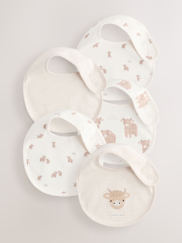 Neutral Hamish Baby Bibs 5 Pack - Image 1 of 8