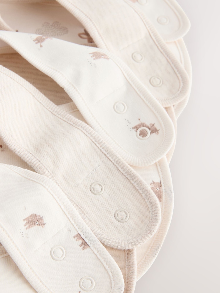 Lot De 5 Bavoirs Bébé Hamish NEXT - Motif Vache Highland - Ultra Doux En Coton