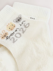 White Born In 2026 Baby Socks 1 Pack (0-12mths) - Image 2 of 3