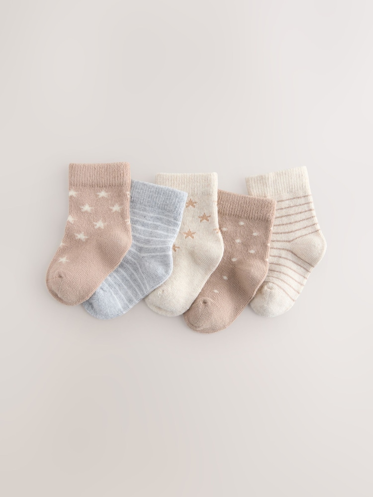 Neutral Baby Socks 5 Pack (0mths-2yrs) - Image 1 of 3