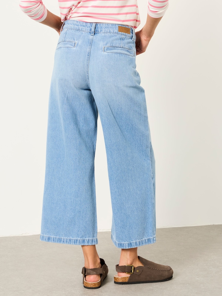 FatFace Hettie Light Blue Wide Leg Crop Jeans - Image 2 of 6