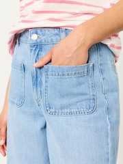 FatFace Hettie Light Blue Wide Leg Crop Jeans - Image 3 of 6