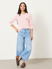 FatFace Hettie Light Blue Wide Leg Crop Jeans - Image 4 of 6