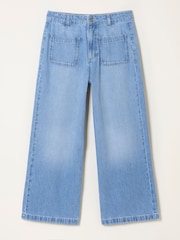 FatFace Hettie Light Blue Wide Leg Crop Jeans - Image 5 of 6
