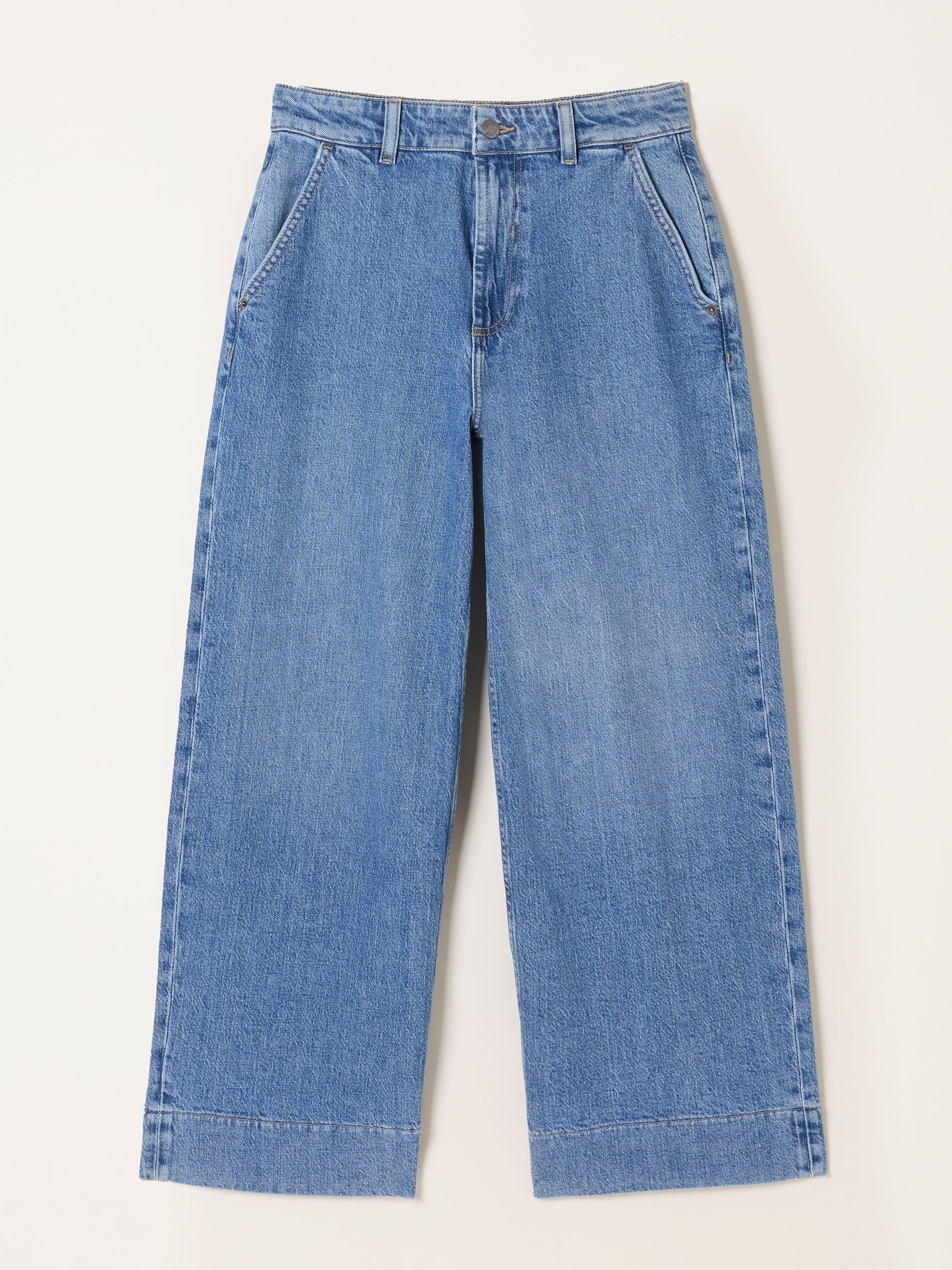 Comprar Azul brilhante - Calça jeans cropped perna larga FATFACE