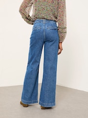 FatFace Blue Denim Patch Pocket Flare - Image 2 of 6