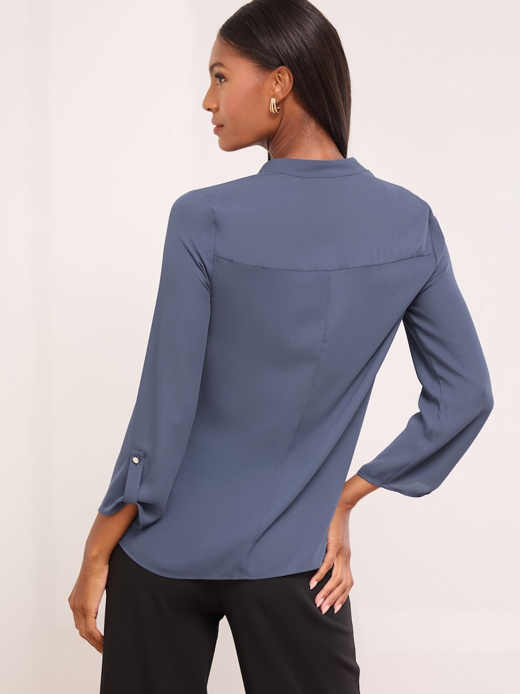 Lipsy Blue Zip Front Utility Pocket Blouse - Image 4 of 4 Lipsy Blue Zip Front Utility Pocket Blouse - Image 4 of 4
