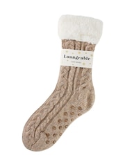 Loungeable Cable Knit Chenille Socks - Imagen 3 de 4