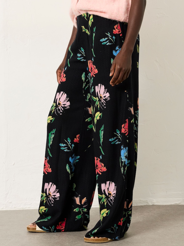 FatFace Zelda painted floral Wide Leg Trouser - Image 1 of 6
