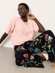FatFace Zelda painted floral Wide Leg Trouser - Image 5 of 6